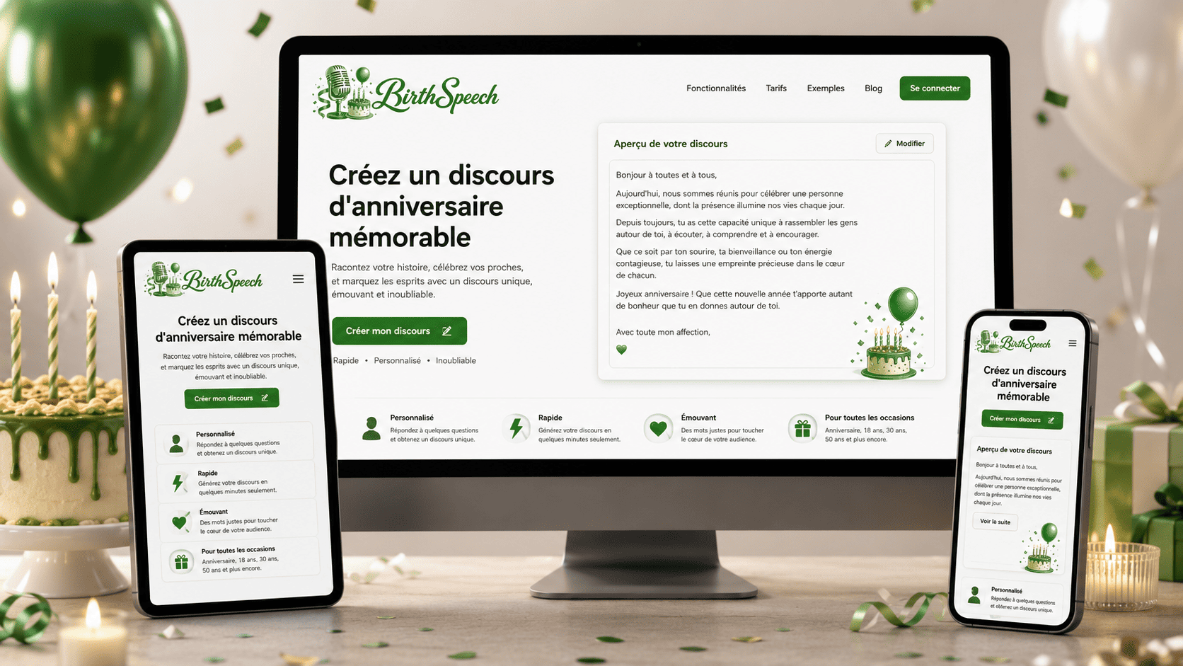 BirthSpeech prépare un discours d’anniversaire personnalisé